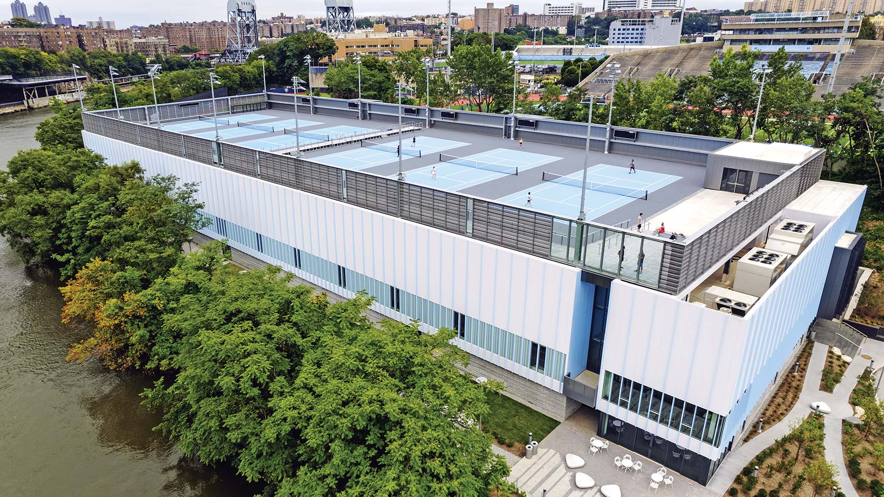 Perkins&Will's No-Nonsense Tennis Center for Columbia University Adapts to Climate Challenges