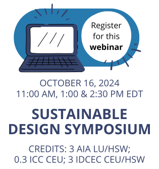 Sustainable Design Symposium - Free Webinar - October 16, 2024