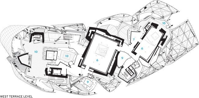 Fondation Louis Vuitton by Gehry Partners, First Floor plan…