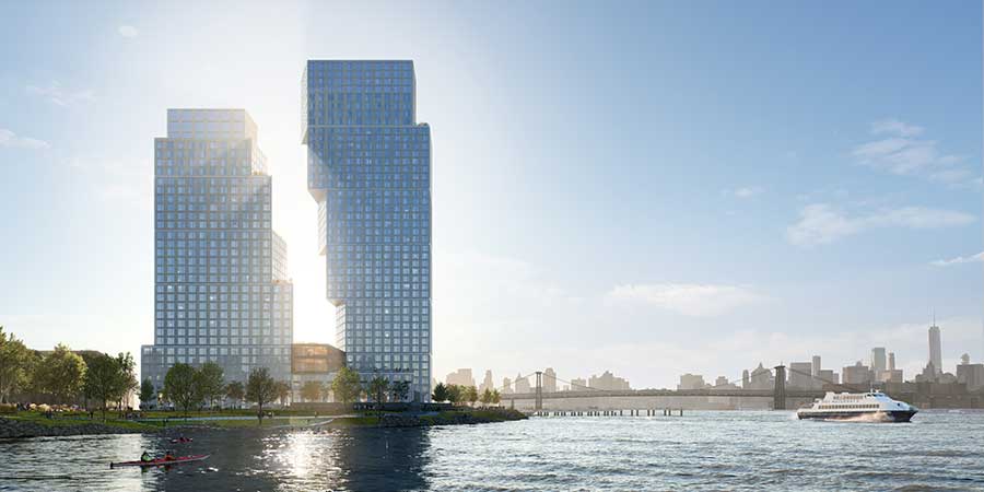 OMA Unveils Design of Residential Towers Along the Brooklyn Waterfront